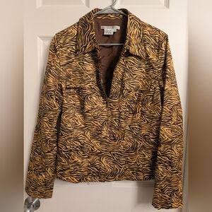 Maggy London Brown and Tan Zebra Print Jacket